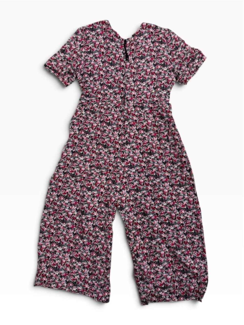 Molly Malloy Floral Tie-Waist Wide-Leg Jumpsuit in Burgundy Size 16 - Picture 3 of 11